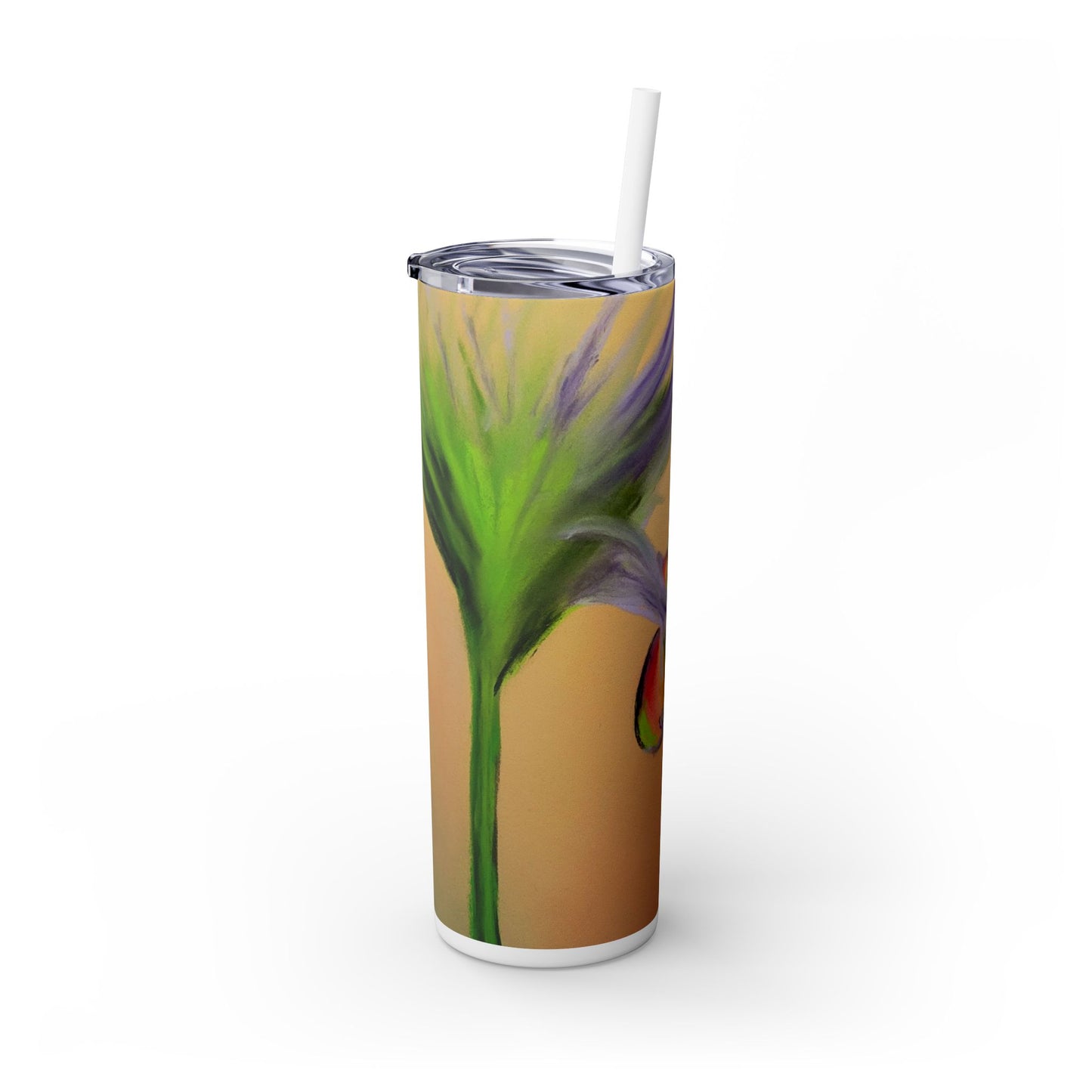 Colorful Cosmos Skinny Tumbler with Straw, 20oz