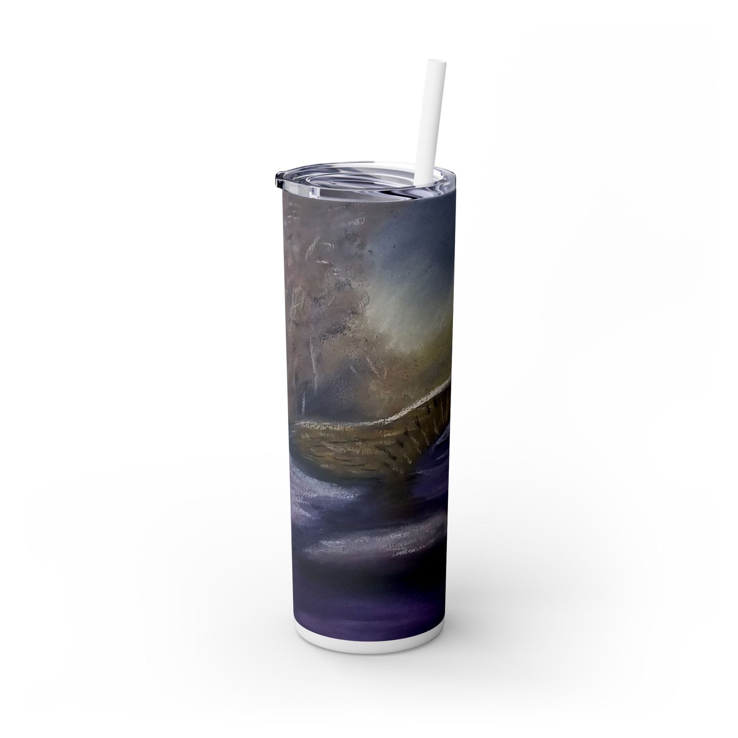 Lavender Snow Skinny Tumbler with Straw, 20oz