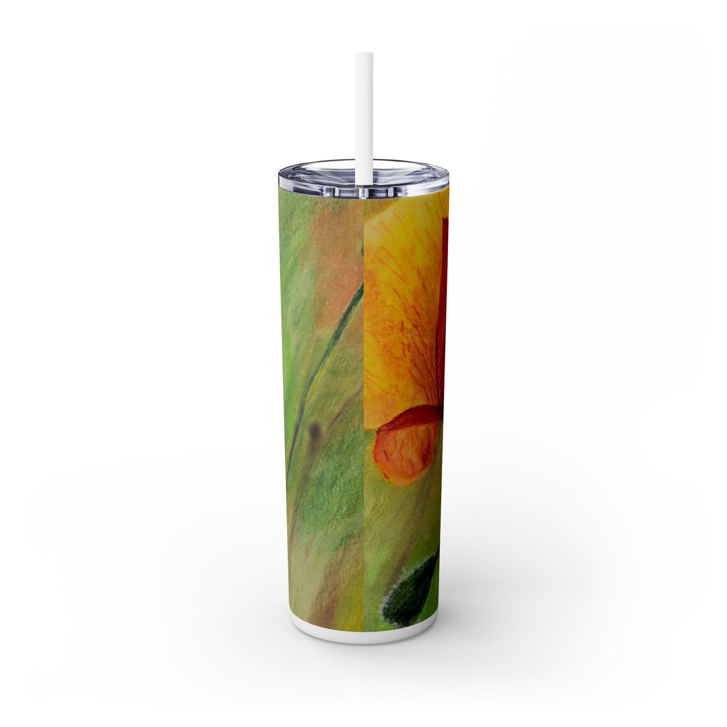 Poppy Skinny Tumbler with Straw, 20oz