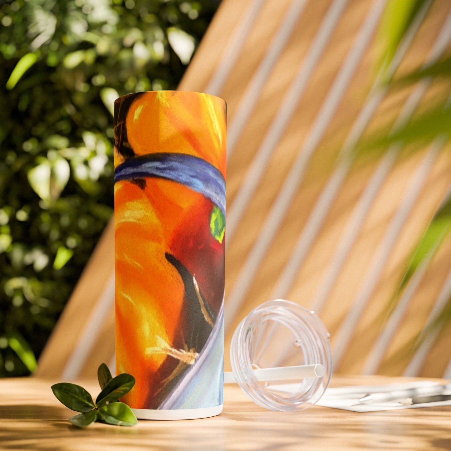 Plentiful Harvest Skinny Tumbler with Straw, 20oz