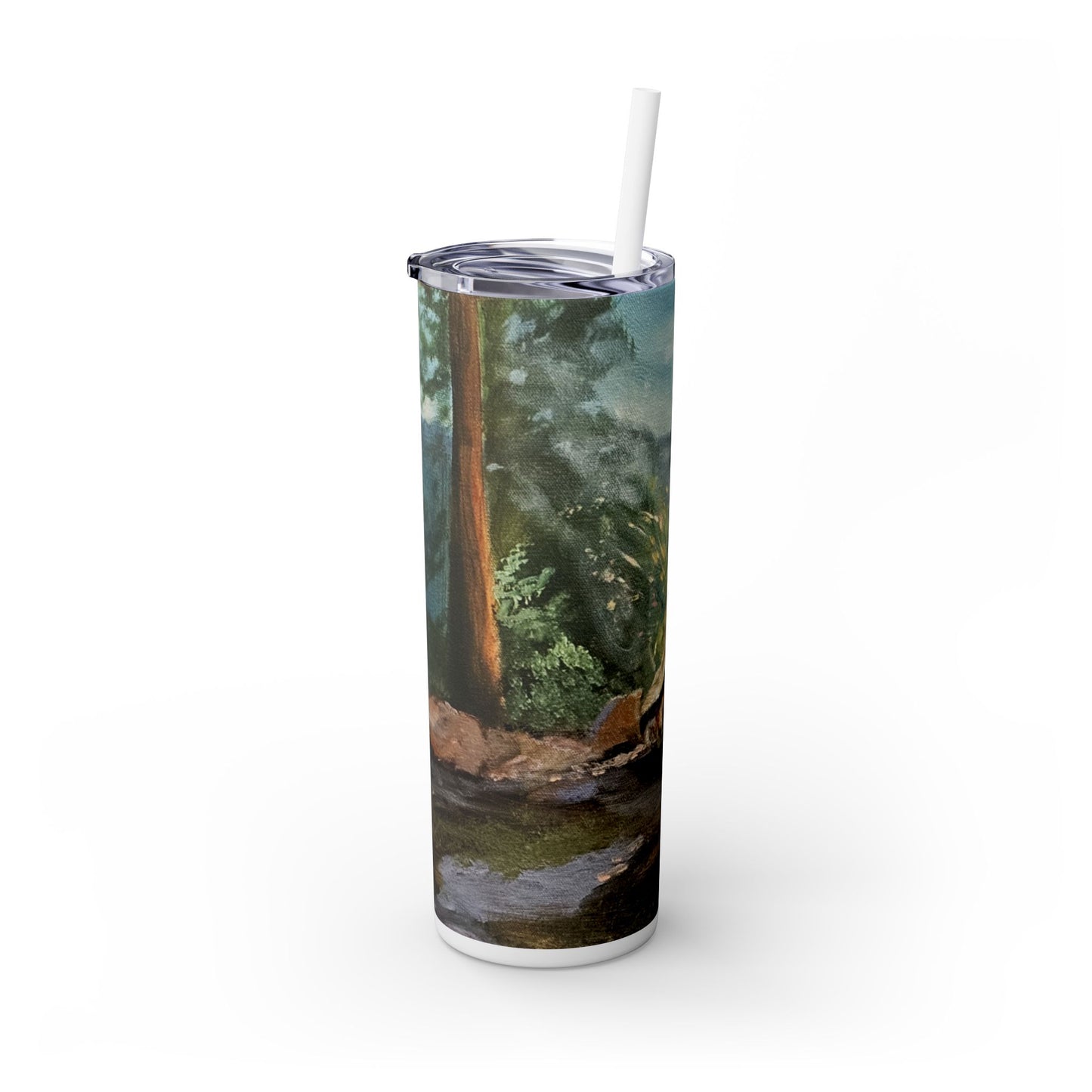 Crackling Campfire Skinny Tumbler with Straw, 20oz