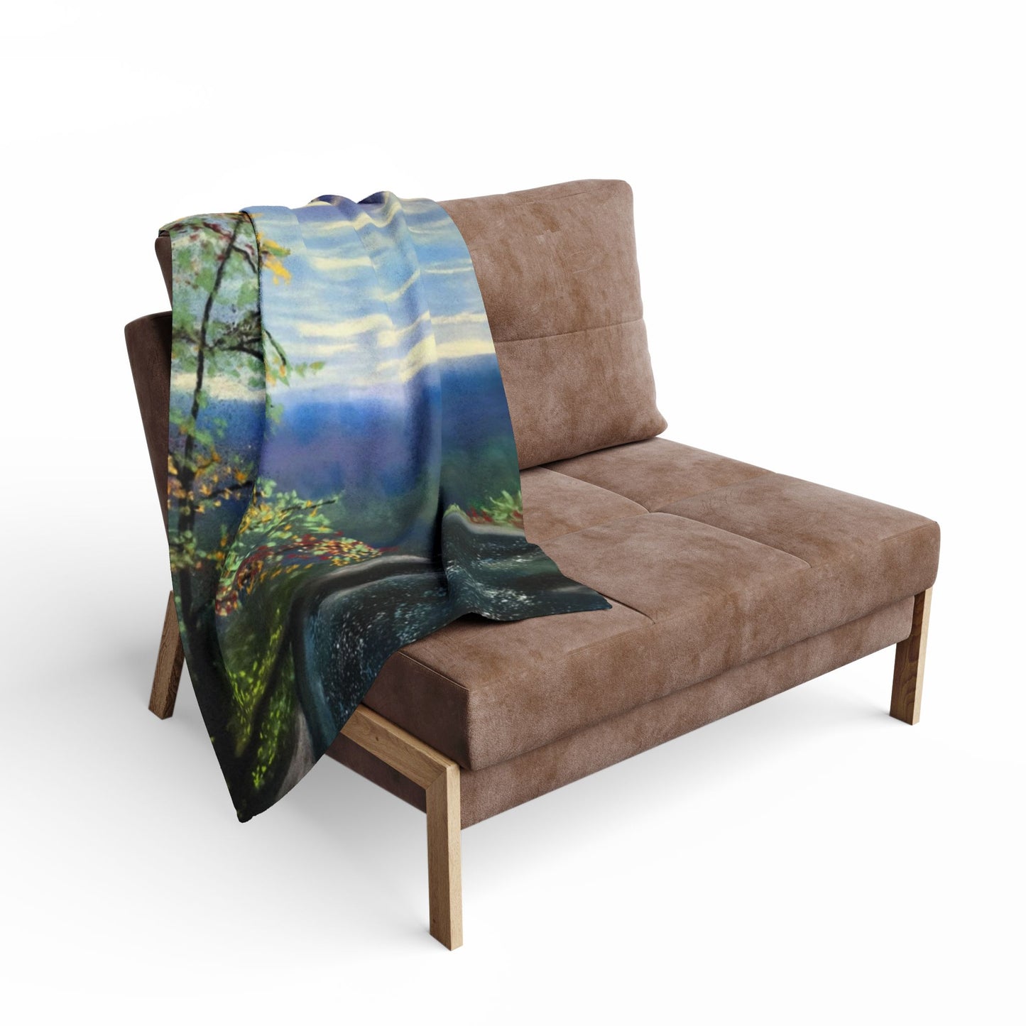 "Lovers Leap" Arctic Fleece Blanket - Cozy Throw with Mountain Landscape Design