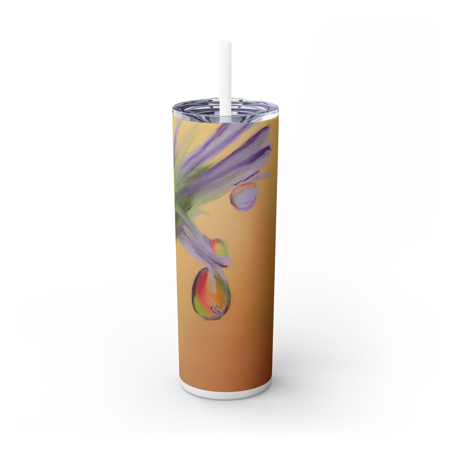 Colorful Cosmos Skinny Tumbler with Straw, 20oz
