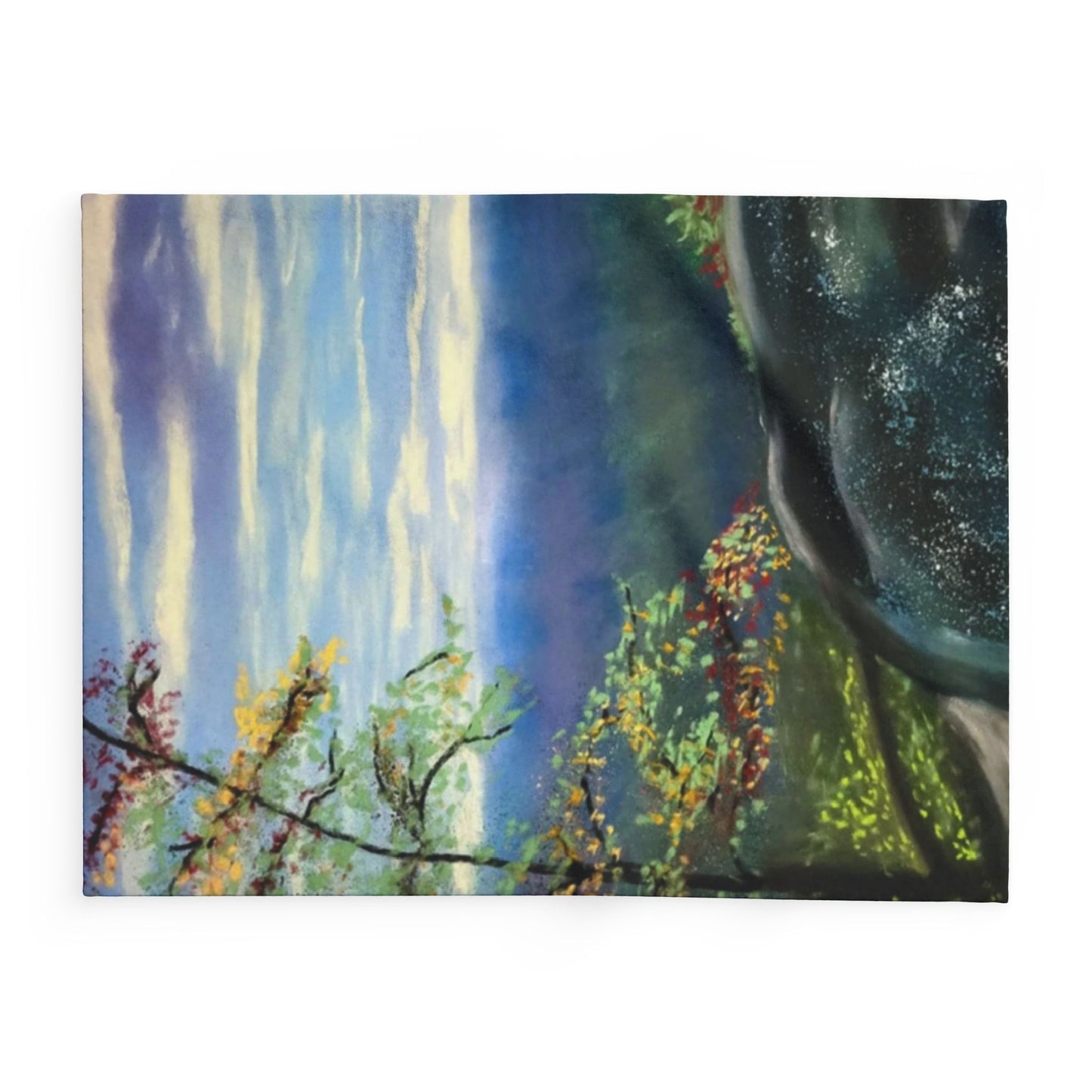 "Lovers Leap" Arctic Fleece Blanket - Cozy Throw with Mountain Landscape Design