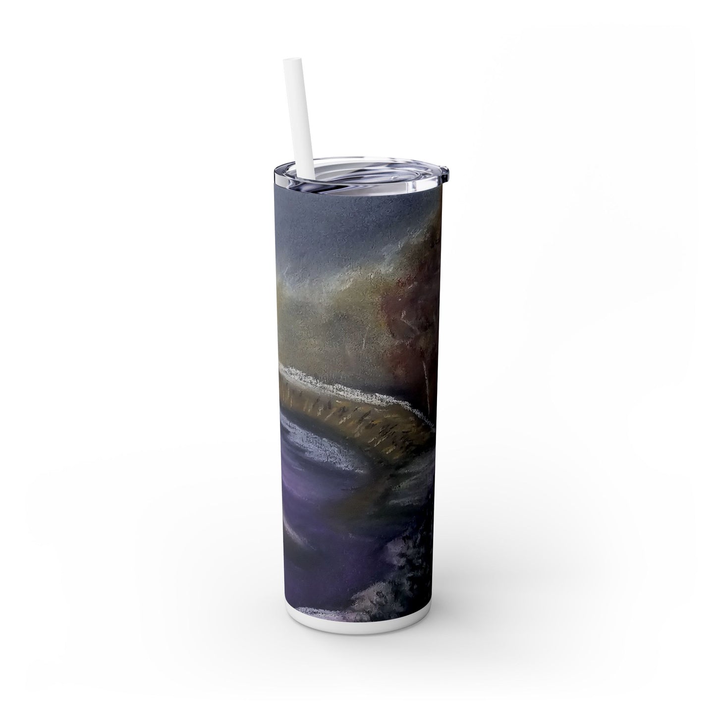 Lavender Snow Skinny Tumbler with Straw, 20oz