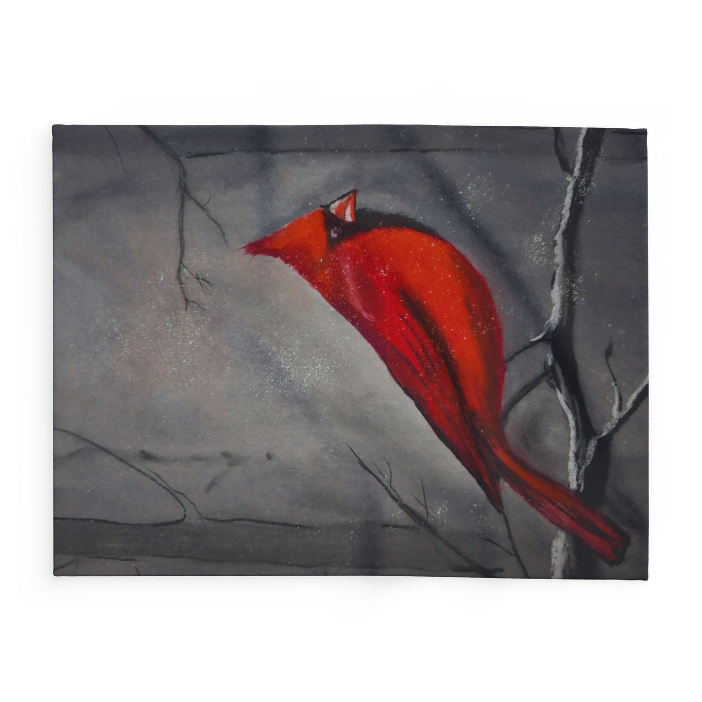 "Loved One Visiiting" Arctic Fleece Blanket – Cozy Bird Design for Winter Decor