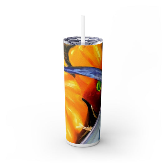 Plentiful Harvest Skinny Tumbler with Straw, 20oz