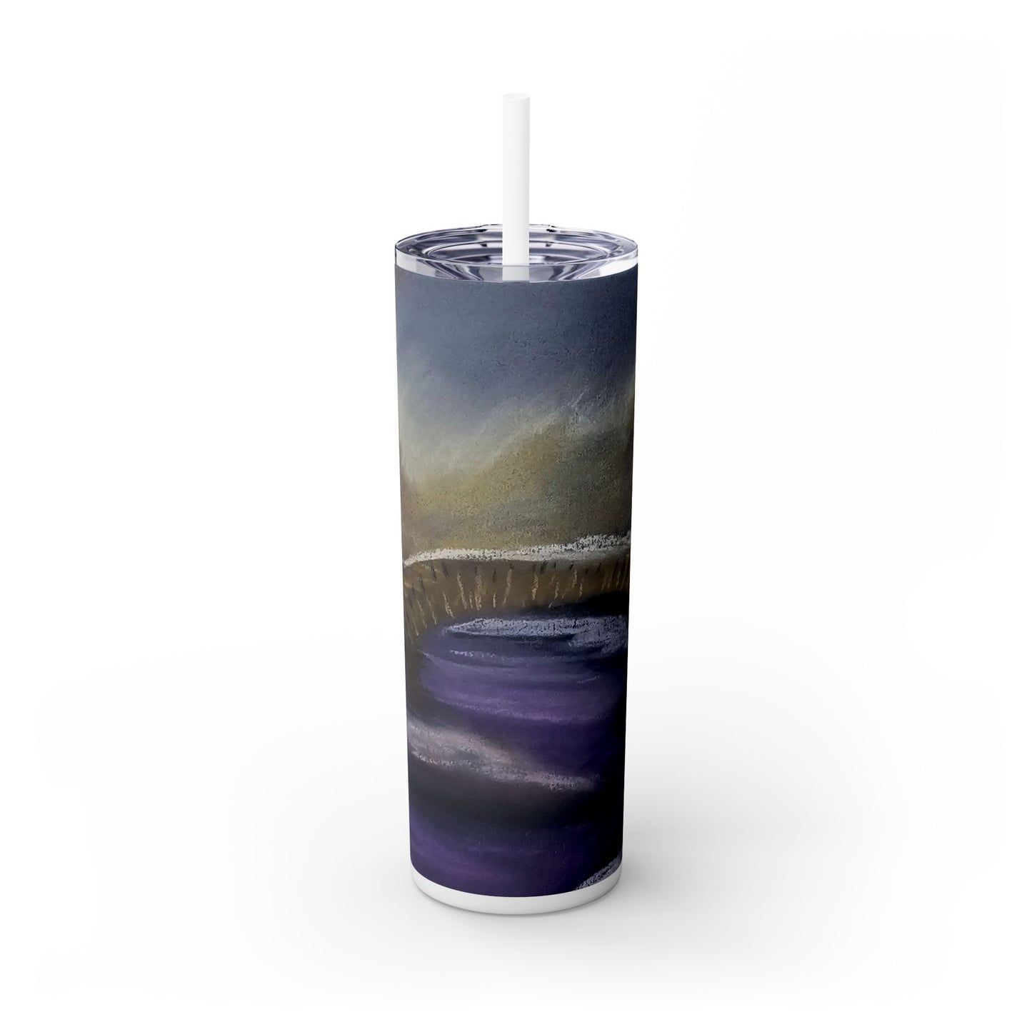 Lavender Snow Skinny Tumbler with Straw, 20oz