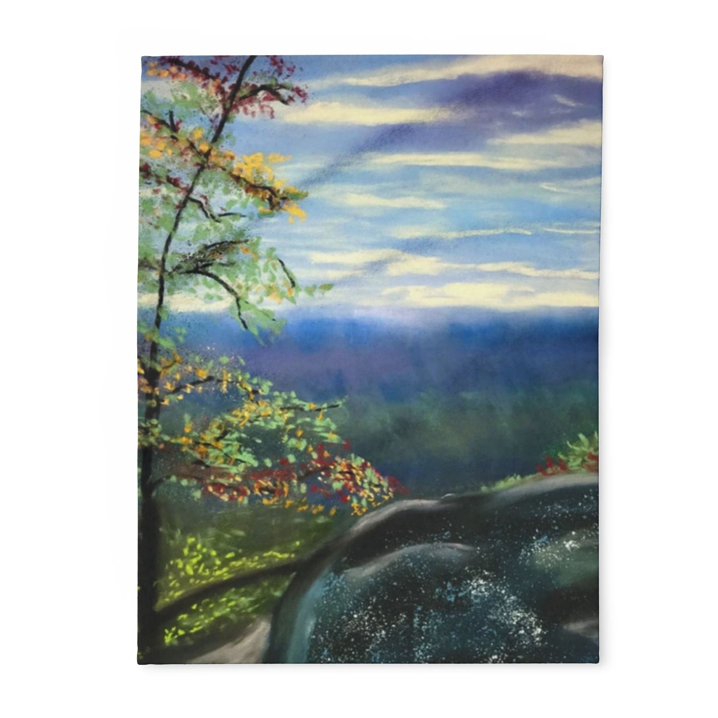 "Lovers Leap" Arctic Fleece Blanket - Cozy Throw with Mountain Landscape Design