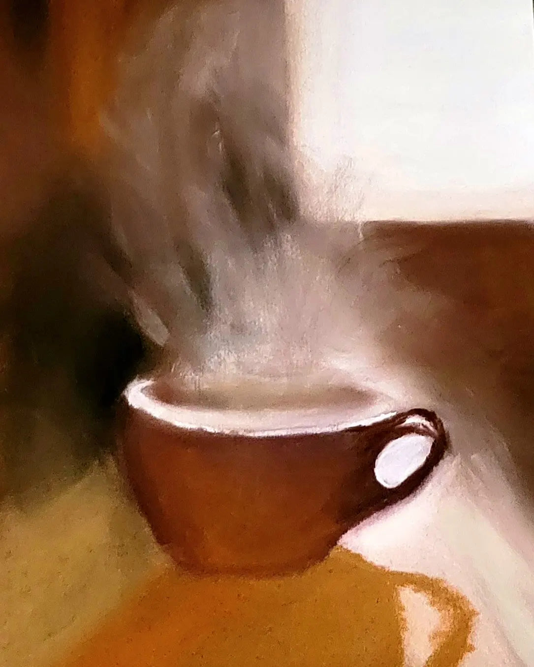 Comfy Cozy original pastel painting. 9x12 in.